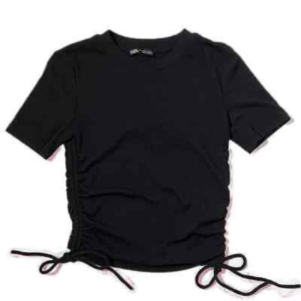 ZARA RIBBED SIDE TIES TEE